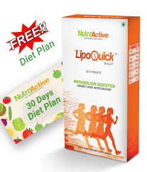 Nutroactive Lipoquick Bullet 30 Tablets Plus 30 Days Diet Plan Fat Burner Fat Loss Weight Loss Supplement