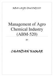 Unit 1 Management Of Agro Chemical