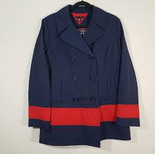 Tommy Hilfiger Womens Peacoat Large Blue And Red