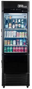 Premium Levella Prfim1257dx Single Glass Door Merchandiser Refrigerator Freezer With Automatic Ice Maker Display Beverage Cooler 12 5 Cu Ft Black