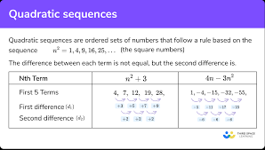 Quadratic Sequences Gcse Maths