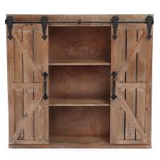 Luxenhome Wood Farmhouse Storage Wall