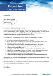 child care provider cover letter