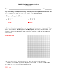 Solving Equations With Fractions Homework