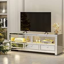Ikifly Mirrored Led Tv Stand For 65