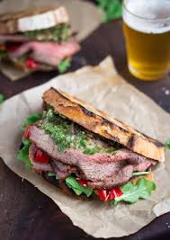 smoked tri tip sandwich with