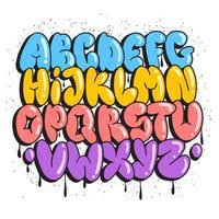 graffiti alphabet vector art icons