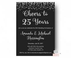 25th Anniversary Invitations Printable 25th Wedding Anniversary