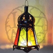 Buy Octagonal Candel Lantern Of Colored