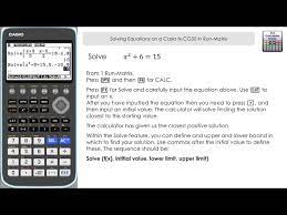 Solving Equations On A Casio Fx Cg50 In