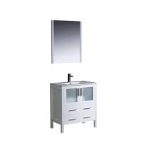 Get free shipping on qualified 30 inch vanities bathroom vanities or buy online pick up in store today in the bath department. Fresca Torino 30 In Vanity In White With Ceramic Vanity Top In White With White Basin And Mirror Fvn6230wh Uns The Home Depot