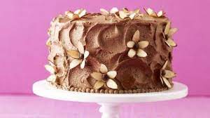 Almond Cake With Chocolate Frosting gambar png