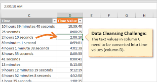 convert text to time values with