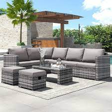 Anvil 7 Piece Outdoor Pe Rattan Wicke