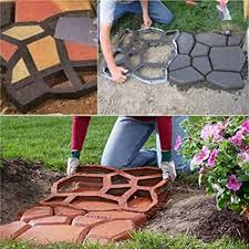 A diy pathway made of stone pavers is a great way to save your lawn from being trampled and compacted by foot traffic. Amazon Com Walk Maker Pathmate Stone Moldings Paving Pavement Concrete Molds Stepping Stone Paver Walk Way Mold For Patio Lawn Garden Big Size 16 9 X 16 9 X 1 6 Inch Home Improvement