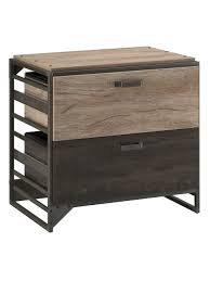 Crafted with engineered wood that is finished in rustic, washed coffee oak, this lateral file gives industrial purpose. Bush Business Furniture Refinery 31 34 W Lateral 2 Drawer File Cabinet Rustic Graycharred Wood Standard Delivery Office Depot