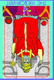 The hierophant card depicts an older man as an authoritative, almost religious figure. The Hierophant V Reversed Truly Teach Me Tarot