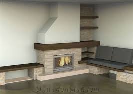 Sliven Sandstone Masonry Fireplace