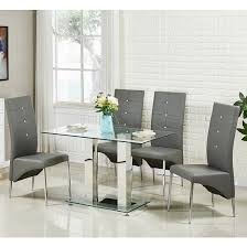 Jet Small Glass Dining Table In Clear