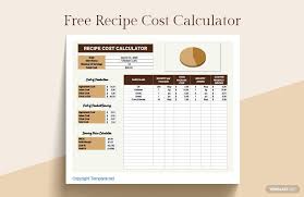 free recipe cost calculator excel