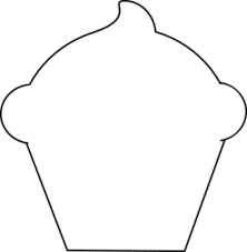 outline cupcake clipart black and white