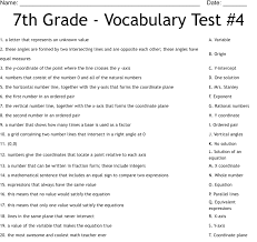 7th Grade Voary Test 4