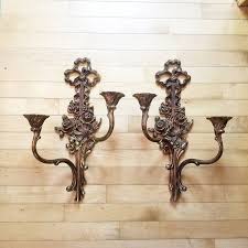 Syroco Wood Double Wall Sconces