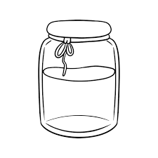 Monochrome Picture Tall Glass Jar With
