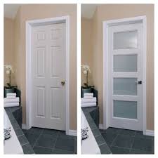 Solid Wood Door With White Lami Glass