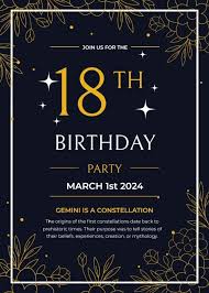 18th birthday party invitation template