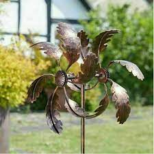 6x oak leaf garden wind spinner