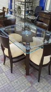 Rectangular Glass Dining Table 4 Seater