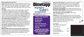 childrens dimetapp nighttime cold and