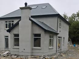 Plastering exterior walls is called rendering and involves applying a fairly thin layer of a cement, sand and lime mix. External Plastering John Hoyne Plastering