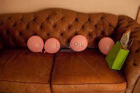 Pink Balloon On The Sofa Picture And Hd