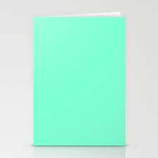 In a rgb color space (made from three colored lights for red, green, and blue), hex #00ffff is made of 0% red. Solid Bright Aquamarine Aqua Blue Green Color Stationery Cards By Podartist Society6