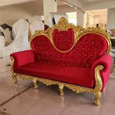 velvet red wooden jaimala sofa