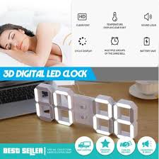 Modern Digital 3d White Led Wall Alarm