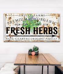 Sign Modern Farmhouse Decor Fresh Herbs