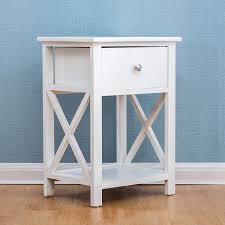 Beautiful quality ashley multifunction wooden 2 drawers bedside table is made of top mdf and nz pine. Salamis Wooden Bedside Table With Drawer White Decornation