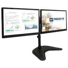 freestanding dual monitor desk stand