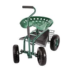 garden stool cart rolling work seat