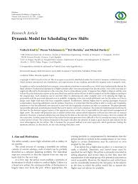 1st shift usually takes place between the hours of 9 a.m. Pdf Dynamic Model For Scheduling Crew Shifts