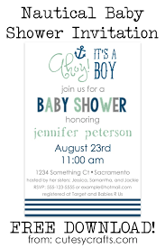 Free Nautical Baby Shower Invitations Cutesy Crafts