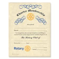 Rotary Certificates Russell Hampton Co Rotary Club Supplies
