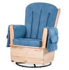 saferocker wood glider chair with blue