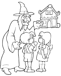 Hansel and gretel are standing outside wondering if they should trust the witch. Hansel And Gretel Coloring Pages Free Printable Coloring Pages Coloring Home