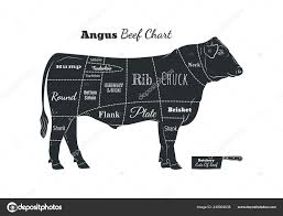 Beef Cow Bull Butcher Meat Shop Logotype Sign Calf Angus
