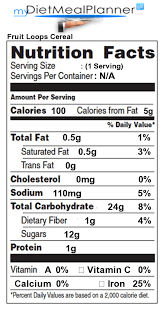 nutrition facts label breads