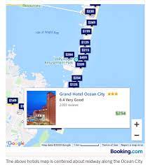 boardwalk hotels map ocean city